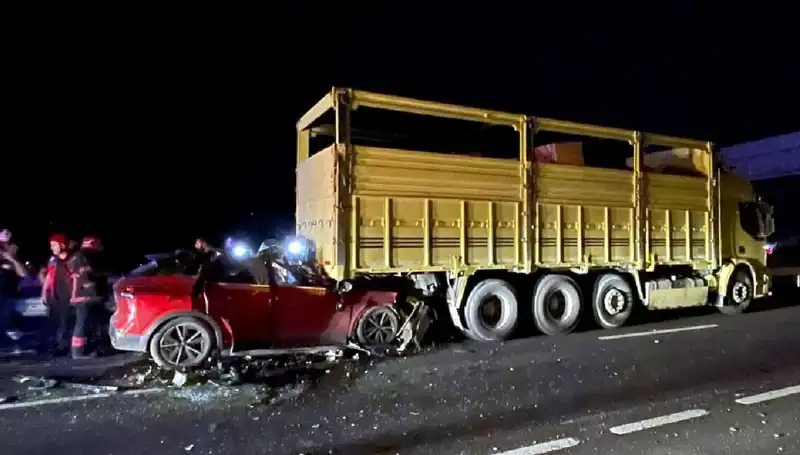 Kamyona Çarpan Aracın Sürücüsü Trafik Kazasında Hayatını Kaybetti