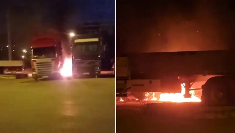 Park Halindeki Tırlara Gizemli Yangın: Korkunç Gözyaşları ve Araştırma Başlatıldı!