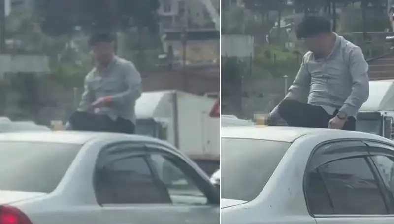 Trafikte Skandal: Otomobil Üzerinde Eğlenceli Alem Yapanlar Kamera Kaydında!