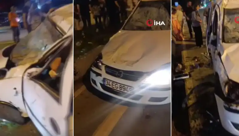 İstanbul Sahil Yolunda Şans Eseri Ucuz Atlatılan Kaza Anları