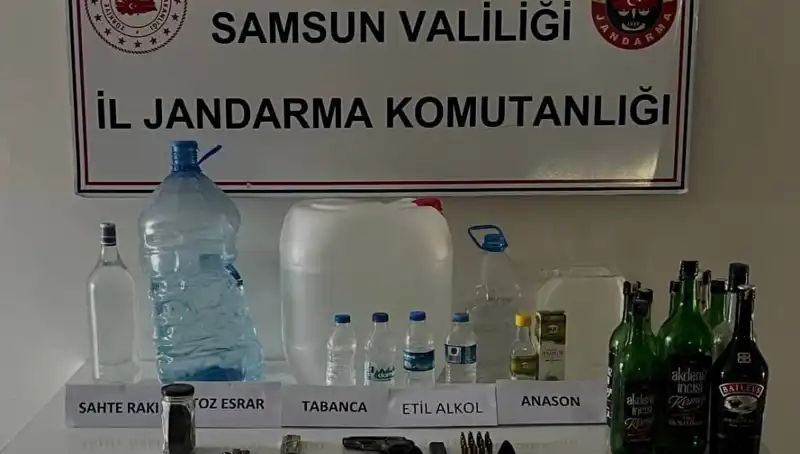 Samsun'da Operasyon: Litrelerce Sahte İçki Ele Geçirildi!